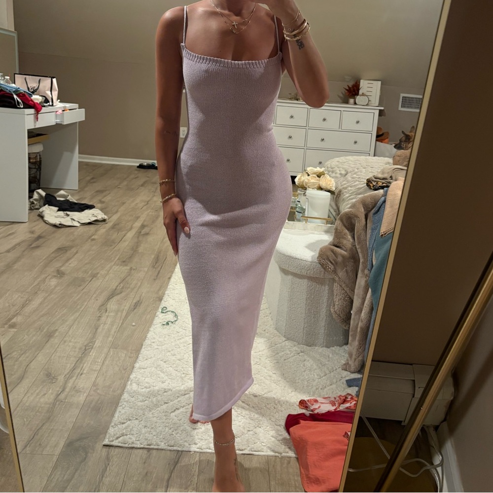 Purple knit dress